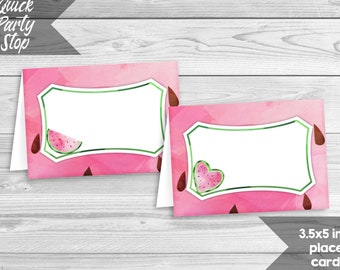 Watermelon Editable Food Tents, Watermelon food Labels, Watermelon Baby Shower, Watermelon Birthday Party, INSTANT DOWNLOAD