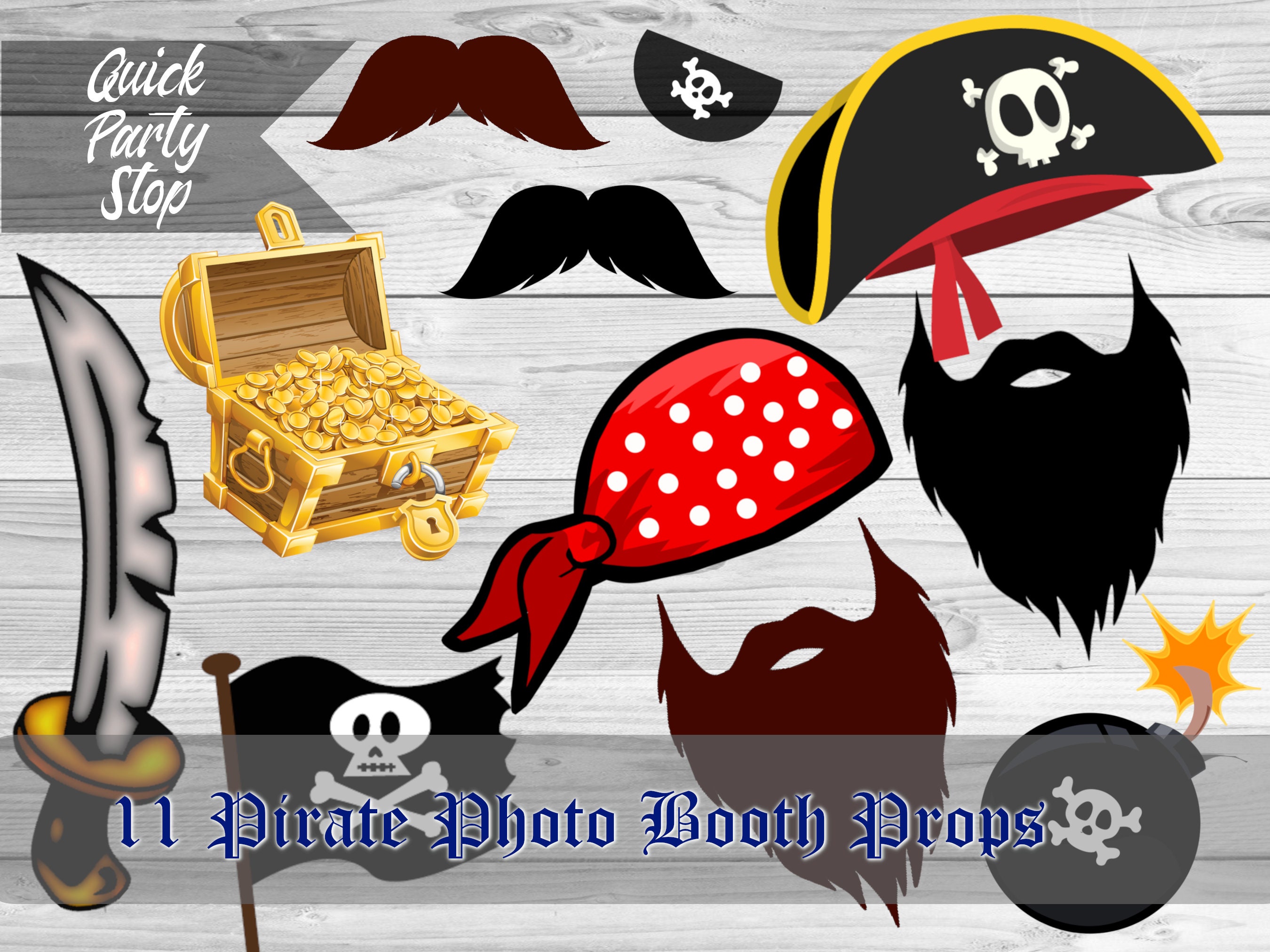Pirate Photo Booth Kit Digital Download Printable Party Props -  Canada