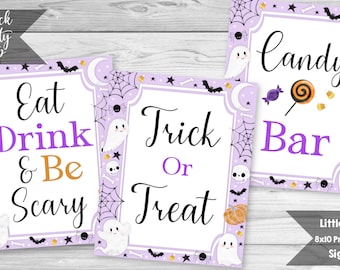 6 Little Boo Baby Shower Signs, Halloween Party Signs, Trick or Treat Sign, Pick Your Poison Sign, Witches Brew Sign, INSTANT DOWNLOAD