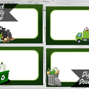 Garbage Man Food tents! Printable Trash Man Place holders!