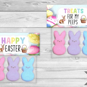 Happy Easter Treat Toppers, Easter Goody Bag Topper, Treats for My Peeps Topper, Easter Party, Easter Gift, INSTANT DOWNLOAD