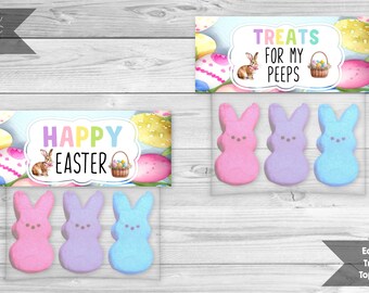 Happy Easter Treat Toppers, Easter Goody Bag Topper, Treats for My Peeps Topper, Easter Party, Easter Gift, INSTANT DOWNLOAD