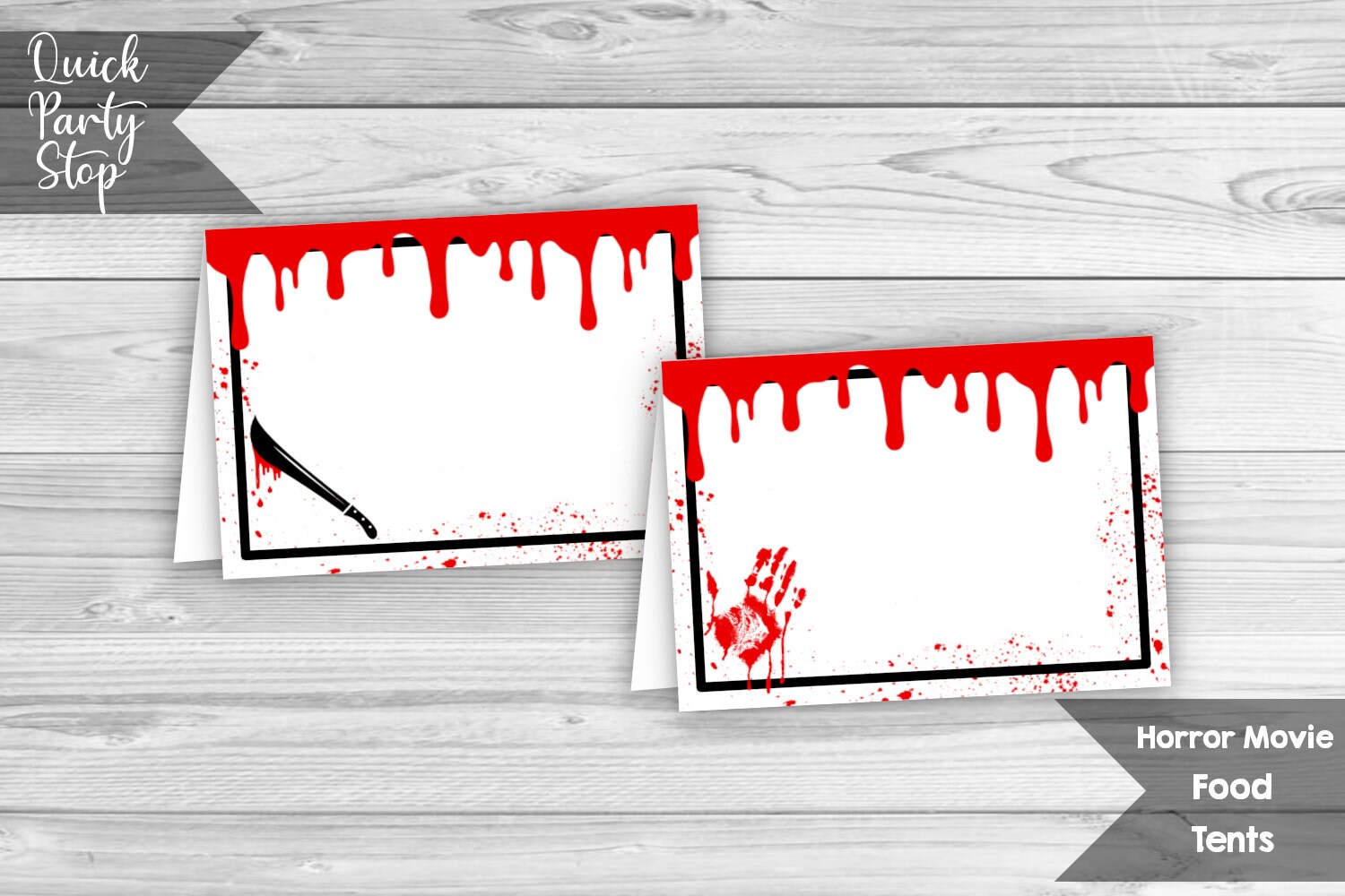 Horror Movie Birthday Editable Food Tents, Scary Movie Food Labels ...