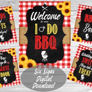 I do BBQ Party Signs! Digital download! Printable Barbecue Engagement signs!
