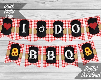 I Do BBQ Printable Banner! Digital download! Engagement Party Banner!