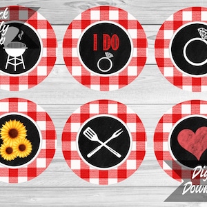 Printable I do BBQ Cupcake Toppers! Digital Download! Barbecue Engagement Party!