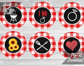 Printable I do BBQ Cupcake Toppers! Digital Download! Barbecue Engagement Party!