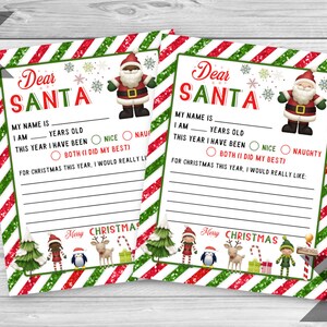 Liebe Weihnachtswunschliste für Kinder, druckbare Weihnachtswunschliste, Lieber Weihnachtsbrief, Brief an den Weihnachtsmann, druckbare Weihnachtswunschliste, INSTANT DOWNLOAD