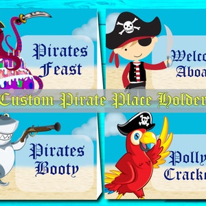 Tentes Pirates Food personnalisées! Fabriqué sur commande! Téléchargement numérique! Des espaces réservés qui peuvent être imprimés à la maison!