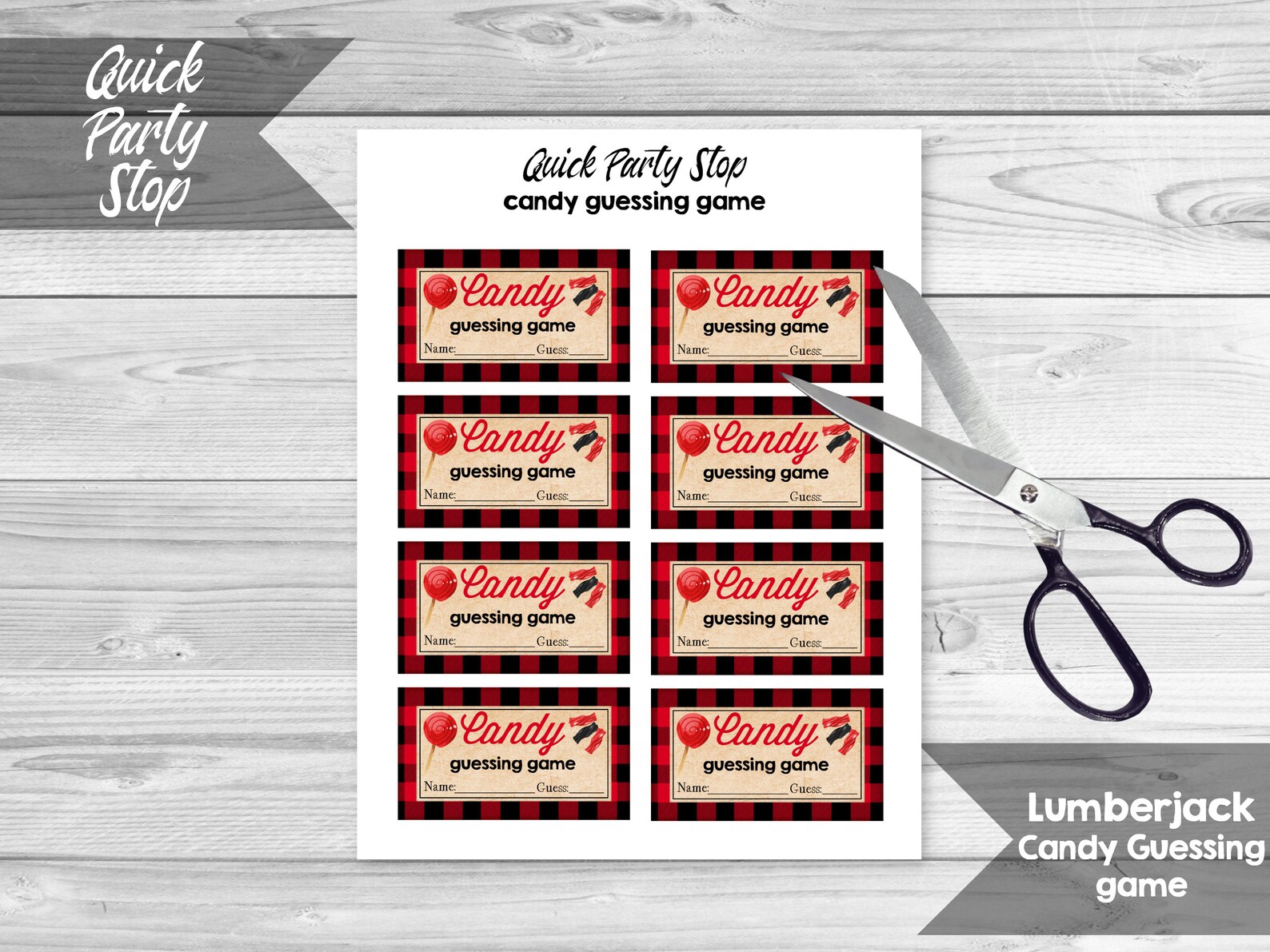Lumberjack Candy Guessing Game Lumberjack Baby Shower Guess Etsy