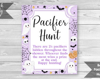 Little Boo Pacifier Hunt Game, Halloween Baby Shower, Printable Game Sheet, Find the Pacifier Game, Ghost Shower, INSTANT DOWNLOAD