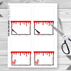 Horror Movie Birthday Editable Food Tents, Scary Movie Food Labels ...