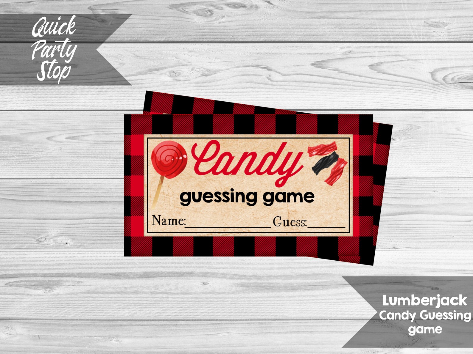 Lumberjack Candy Guessing Game Lumberjack Baby Shower Guess Etsy
