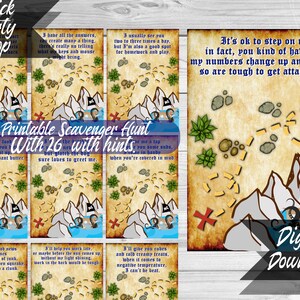 Printable Pirate Scavenger Hunt! Pirate Treasure hunt with 26 clues!