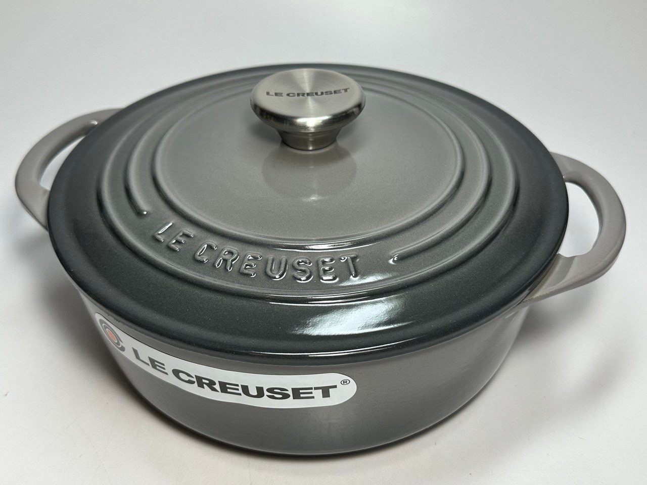 at Home Bistro 3-Quart Enameled Cast Iron Dutch Oven, Grey