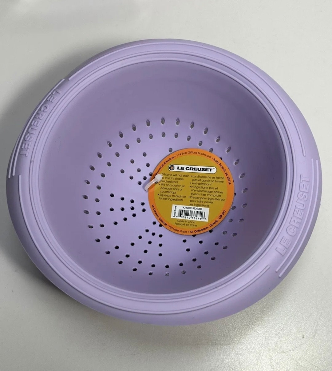 Le Creuset Powder Purple Silicone Berry Colander NWT Etsy