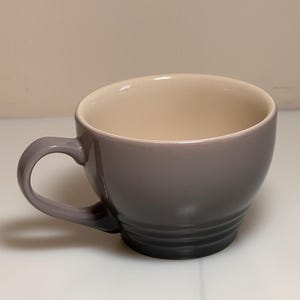 Rare Le Creuset Stoneware Giant Cappuccino / Coffee / Tea Cup / Hot Chocolate with Handle 400ml in Ombre Flint Gray ~ New