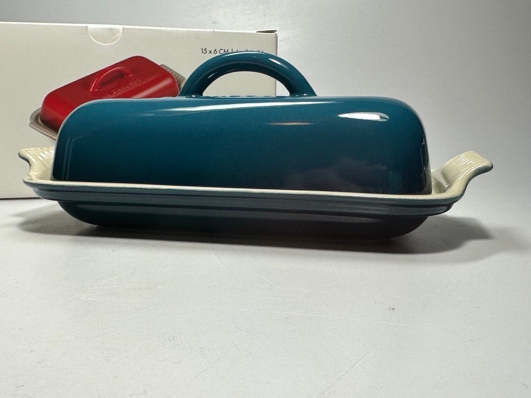 Le Creuset Butter Dish Art Deco Heritage Edition Deep Teal Etsy