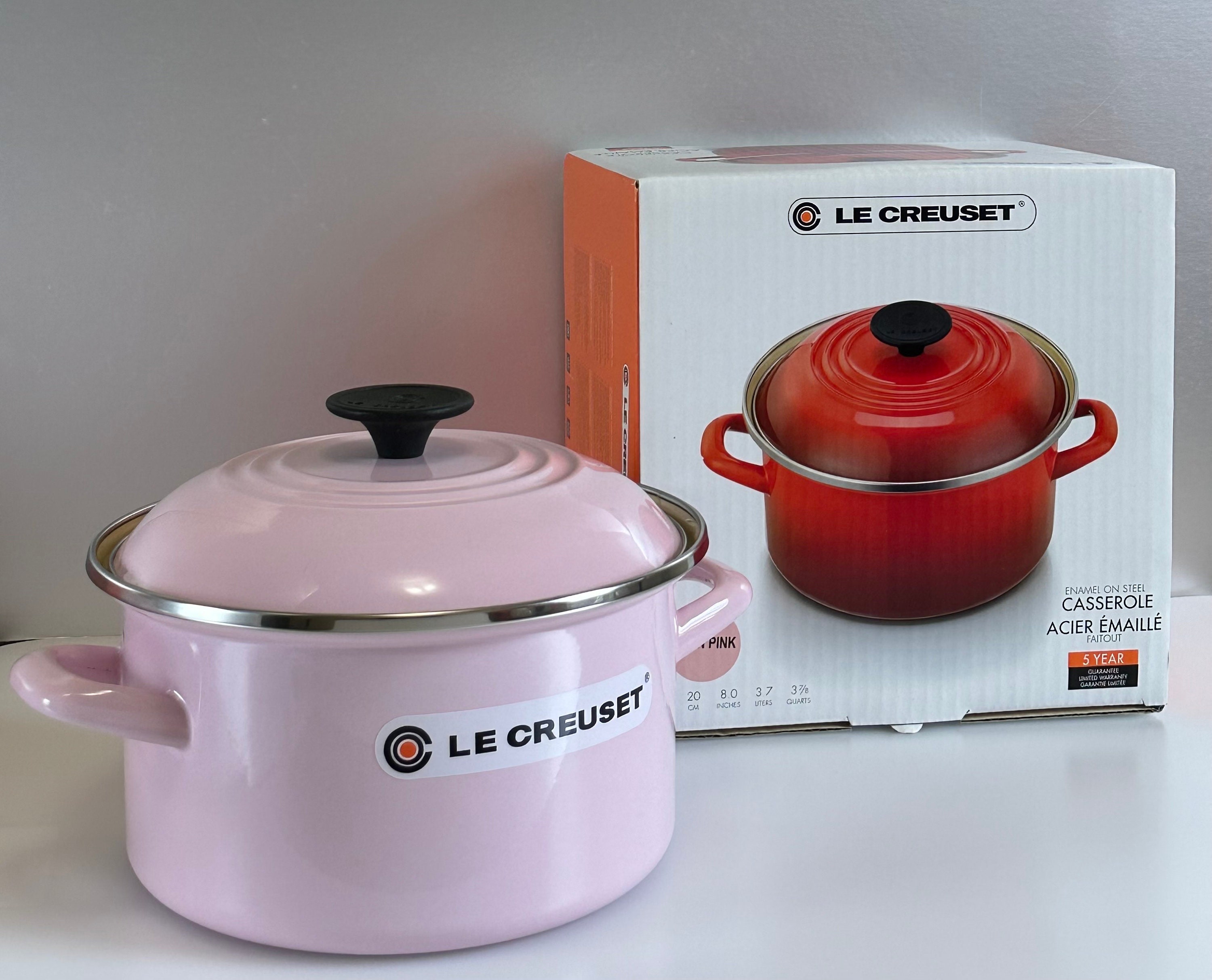 Le Creuset Shell Pink Enameled on Steel Stock Pot 3 Qt / 18 Cm Ombre Pink Stock  Pot Casserole NIB 