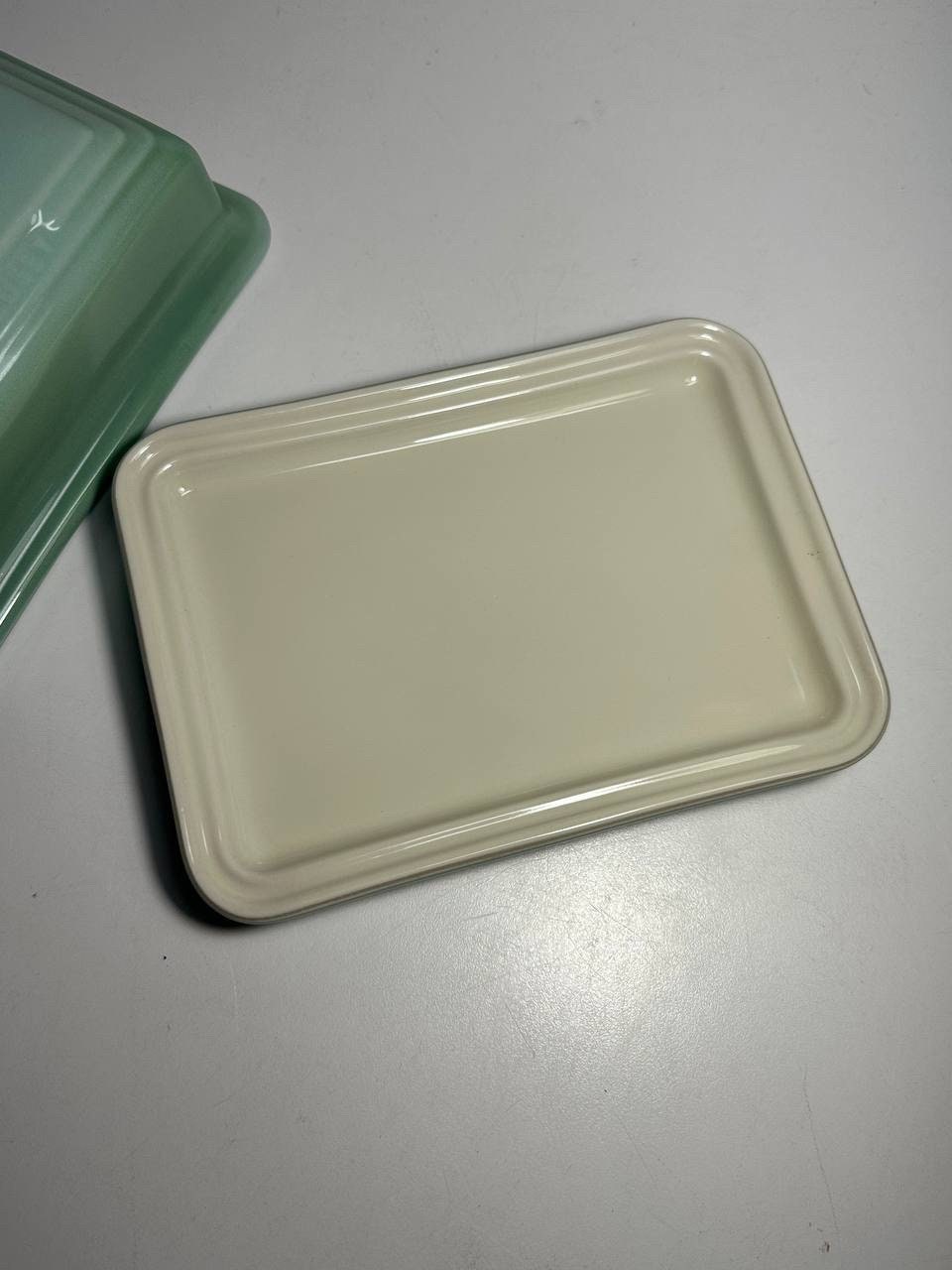 Stunning Le Creuset Butter Dish Art Deco Heritage Edition Sage Etsy