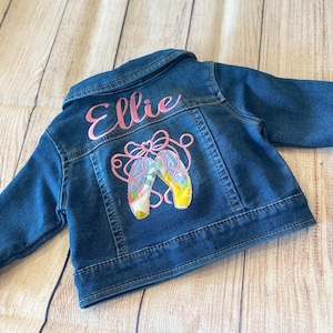 Chaqueta vaquera bordada personalizada para bebés, niños pequeños y niños.