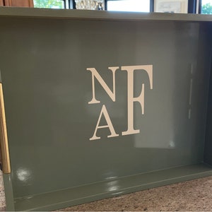 Monogrammed Acrylic Tray for Coffee Table, Breakfast, Countertop, Kitchen, Vanity Tray with Handles, Housewarming/Shower gift