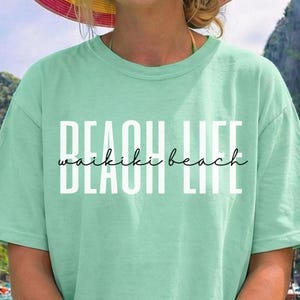 Comfort Colors® Custom Beach Life Shirt, Personalized Beach Tshirt, Beach Lover Shirt, Beach Vacation Tee, Family Vacation, Summer Shirt
