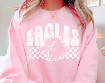 Eagles Sweatshirt, Eagles Mascot Shirts, Game Day Crewneck, Eagles School Spirit, Womens Eagles Crewneck