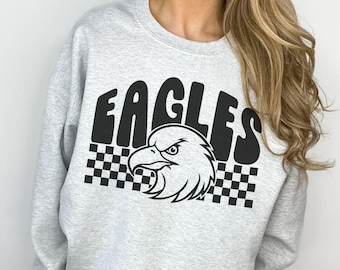 Eagles Sweatshirt, Eagles Mascot Shirts, Womens Eagles Crewneck, Eagles School Spirit