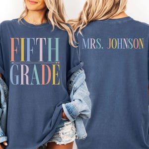 Camiseta personalizada para profesores de quinto grado de Comfort Colors®, camiseta personalizada para profesores de quinto grado, camisetas para el equipo de profesores de quinto grado, regalo para profesores