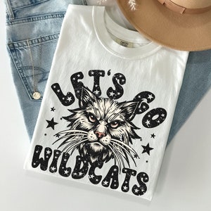 Comfort Colors® Wildcats Shirt, Wildcats Game Day T-Shirt, Wildcat Mascot Shirts, Let&#39;s Go Wildcats, Wildcats Football, Wildcat Mom Shirts