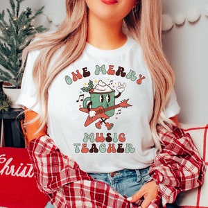 Music Teacher Shirt, Christmas Music Teacher Shirts, Music Teacher T-Shirt, Retro Christmas Music Teacher Shirt, Holiday Music Teacher