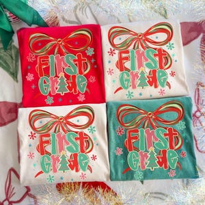 First Grade Teacher Christmas Shirt Comfort Colors®, Christmas Teacher Shirts, 1st Grade Teacher Shirt, Holiday Teacher Party Tshirt