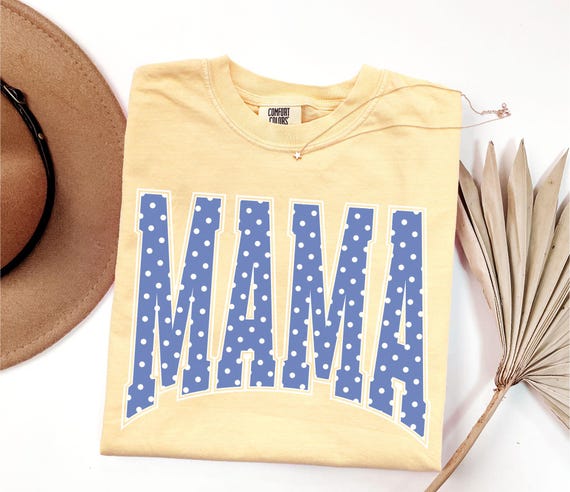 Comfort Colors® Mama Shirt, Spring Mama Polka Dot T-shirt, Cute Spring Shirt for Mom, Mothers Day Gift, Gift for Mothers Day, Trendy Mom Tee
