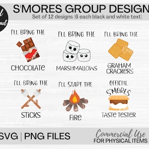 S'mores SVG, S'mores Halloween-groepskostuums png, campingsvg, Making S'more Memories png, instant digitale download, sublimatieontwerpen