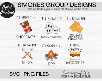 S'mores SVG, S'mores Halloween-groepskostuums png, campingsvg, Making S'more Memories png, instant digitale download, sublimatieontwerpen