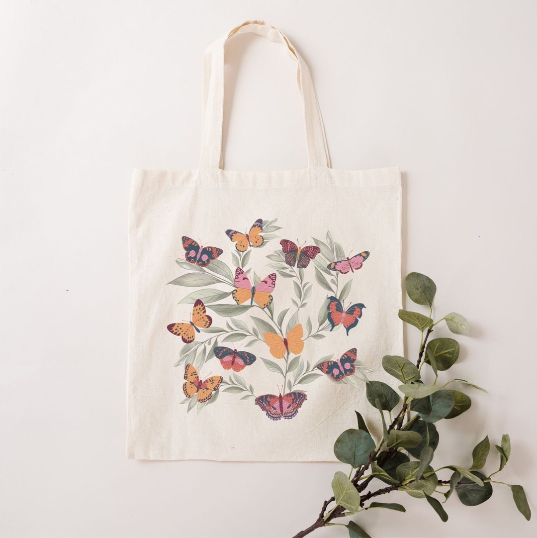 Butterfly Tote Bag Butterfly Cottage Core Tote Nature Lover Gift
