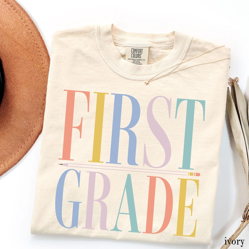 Comfort Colors® First Grade Teacher Shirt, First Grade Shirt for Teachers, First Grade Teacher Team Shirts, Teacher Gift for New Teacher image 1