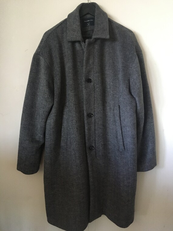 Men’s Classic Winter Wool Long Coat Abercrombie&Fitc… - Gem