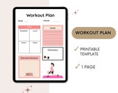 Workout Planner Printable PDF, Fitness Plan, Workout Tracker, Meal Planner, Weight-loss Template, Home Workout Plan, Exercise Tracker