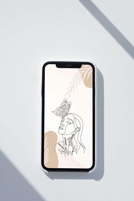 Aesthetic Neutral Phone Wallpaper Boho Phone Wallpaperbeige Etsy UK