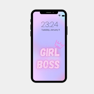 Girl Boss iPhone Wallpaper | Phone Lock Screen Wallpaper | Pastel Pink and Purple Wallpaper | Aesthetic Wallpaper | Phone Screen Saver