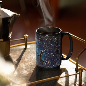 Pillars of Creation Cosmic Black Mug, NASA Hubble Space Telescope Astronomy Coffee Cup, Personalized Gift for Dad, Husband, Boyfriend