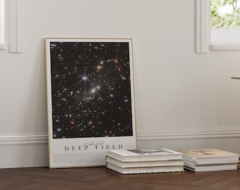 James Webb Deep Field Poster | Thousands of Galaxies Space Photography Print | Chic Astronomy Wall Art | Home Office Space Decor
