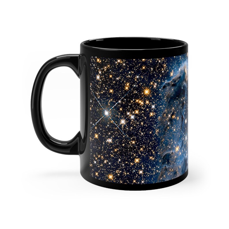 Pillars of Creation Cosmic Black Mug, NASA Hubble Space Telescope Astronomy Coffee Cup, Personalized Gift for Dad, Husband, Boyfriend 11 oz