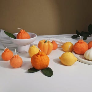 Orange Candle｜ Scented Candle ｜Tangerine | Citrus | Fruit Candle | Fun Candle ｜Imitation Candle｜Candle Gift | Home Decor | Harvest |