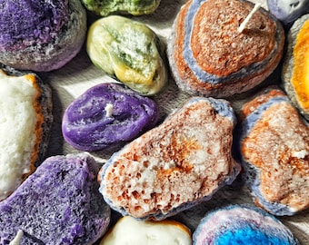 Stone Shaped Candle: Scented Palm Wax Fortune Rock Candle