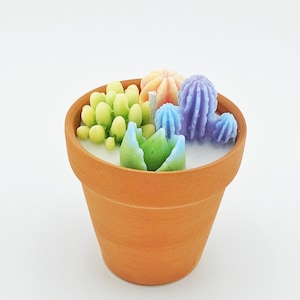 Succulent Candle | Cactus Candle | Mini Plant Candle | Cute Desk Decor | Handmade Gift | Pastel Candle | Garden Candle | Unique Candle Gift