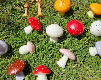 Handmade Mushroom Candle: Fun Desk Decor, Customizable Colors