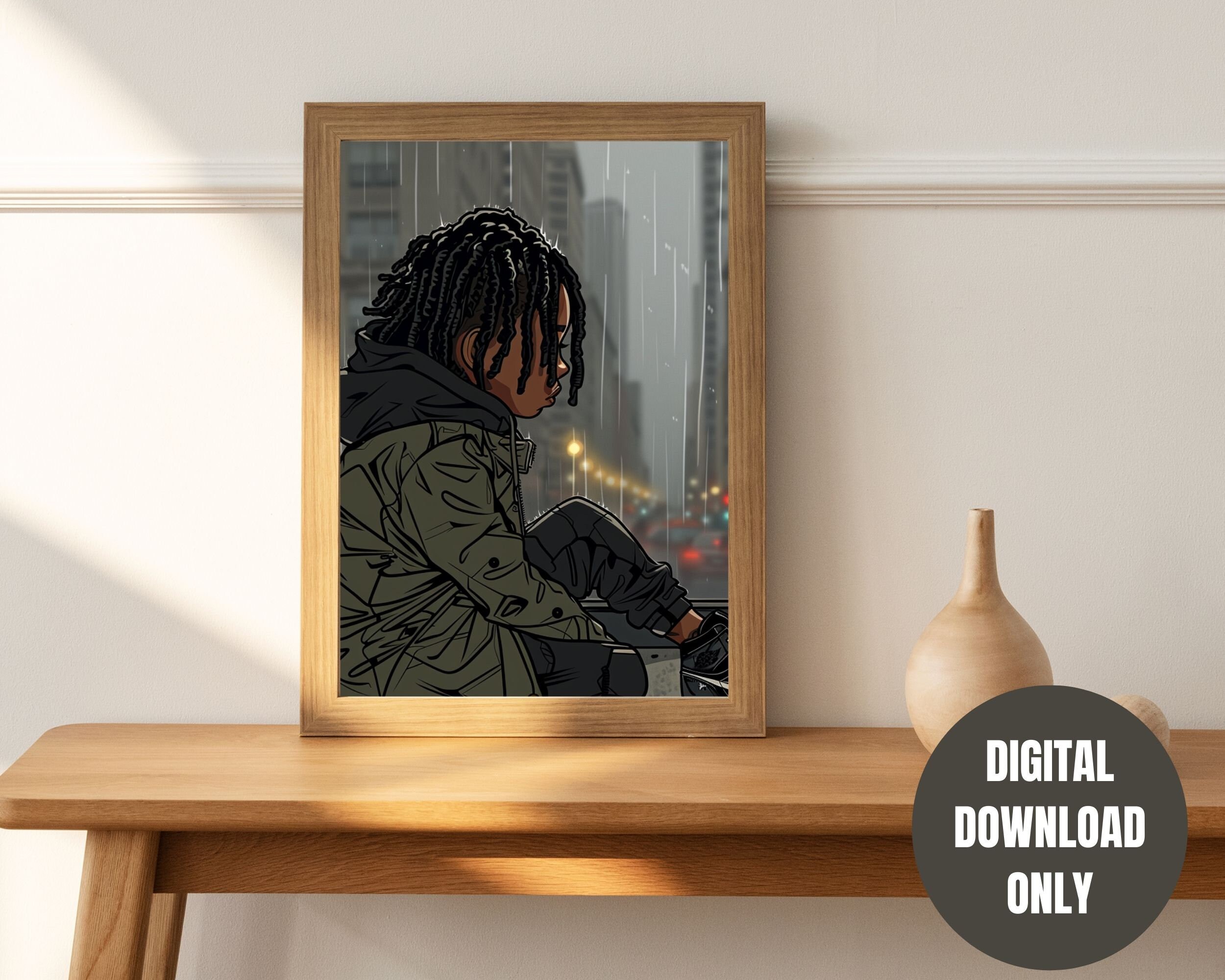 Dope Anime Digital Wall Art Animated Wall Art Dope Wall Art Urban